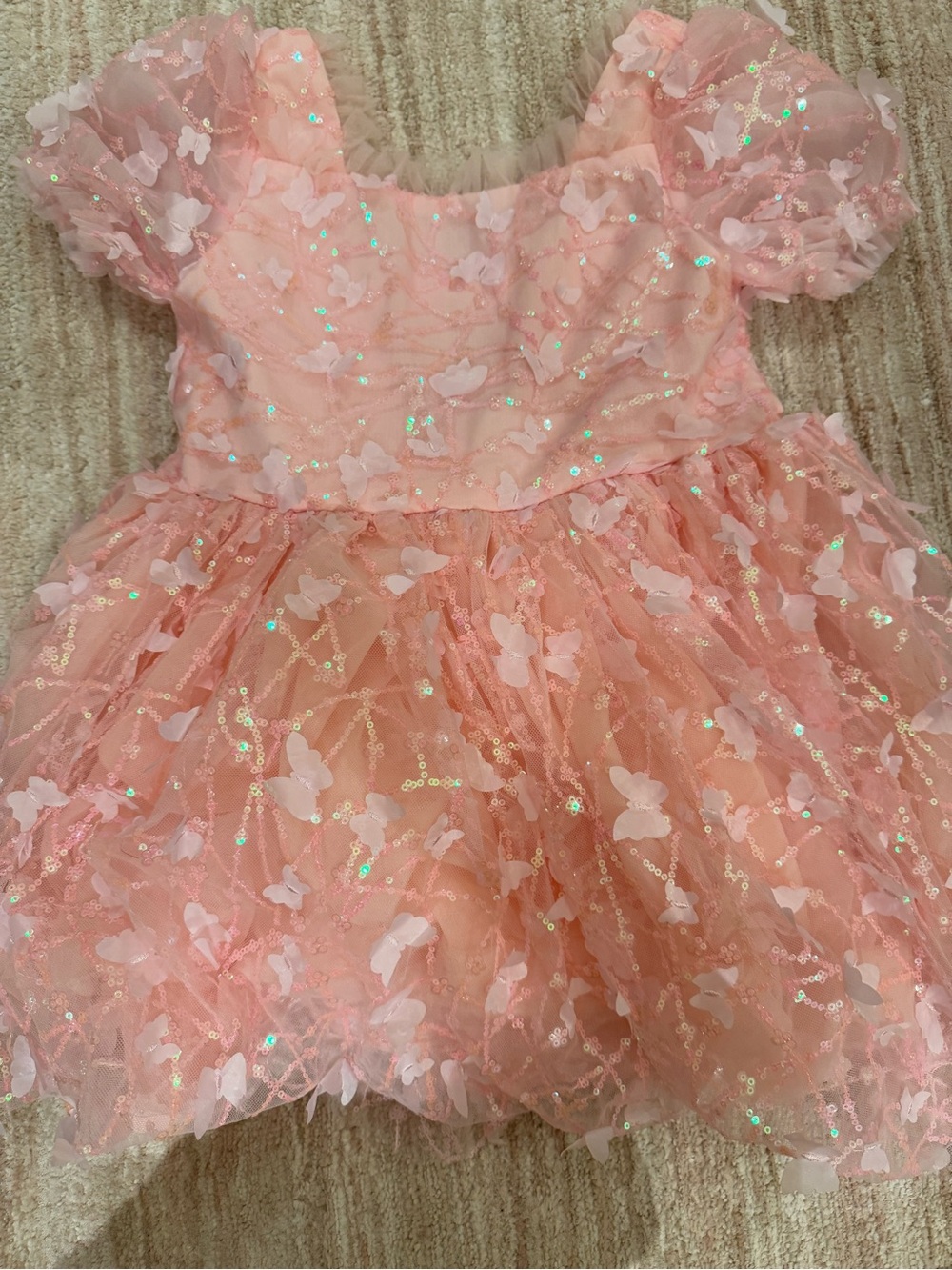 Lola + The Boys Soft Pink Sequin Tulle Dress